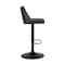 Armen Living Milan Adjustable Swivel Black Faux Leather and Black Wood Bar Stool with Black Base LCMLBABLBL - alternate 3